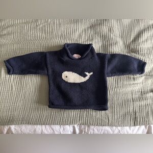 Navy Whale Knit Sweater for Kids